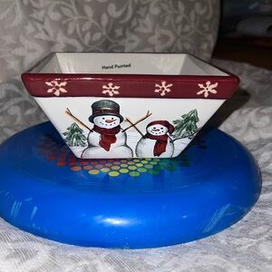 Hand Painted Snowman Holiday Bowl